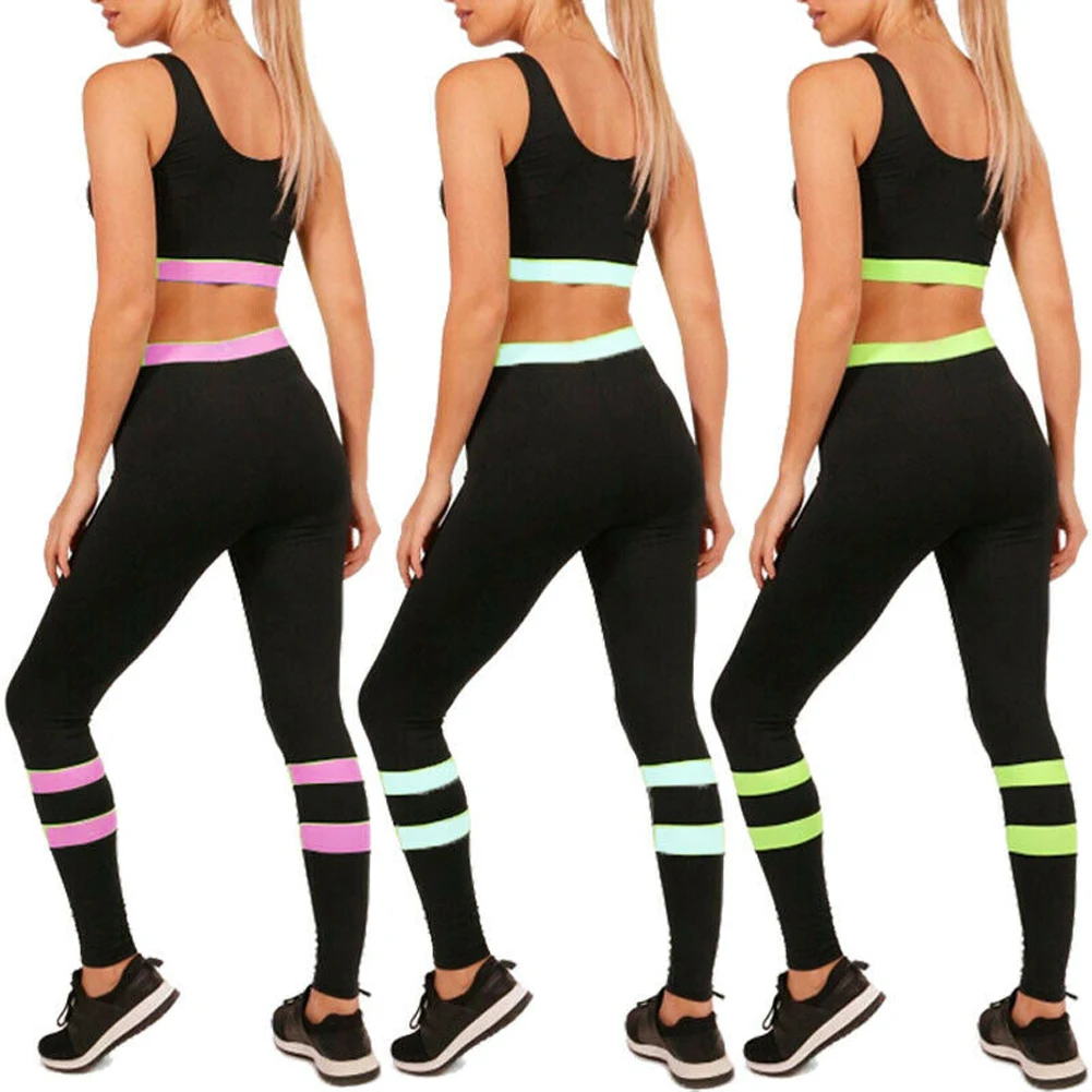 

Women Fitness Clothing Ladies Gym Wear Sports Clothes Yoga Vest Long Pants Sportswear Running Leggings 2pcs Sport Wear Set