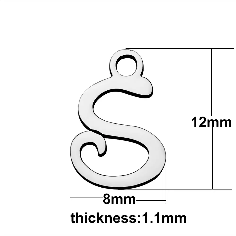 10 шт./лот, полировка, нержавеющая сталь, сделай сам, шарм, R-Z, инициалы, амулет, буквы алфавита, для изготовления женских ювелирных изделий, аксессуары - Окраска металла: S