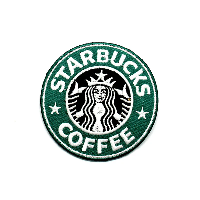 

Free shipping 7.5cm Round embroidery badge for STARBUCKS COFFEE