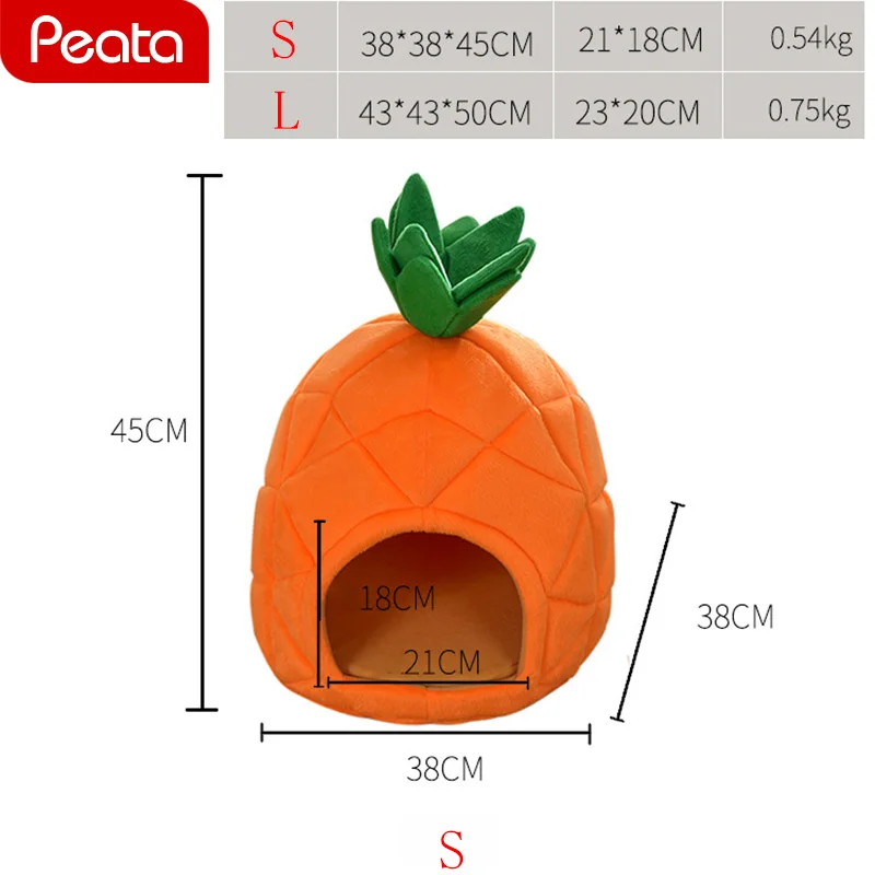 Форма ананаса собака дом для маленькие собаки, питомцы кошка дом Складная мягкая зимняя одежда для собак кровать милый Питомник Гнездо теплая кровать для Кошки Палатка Z