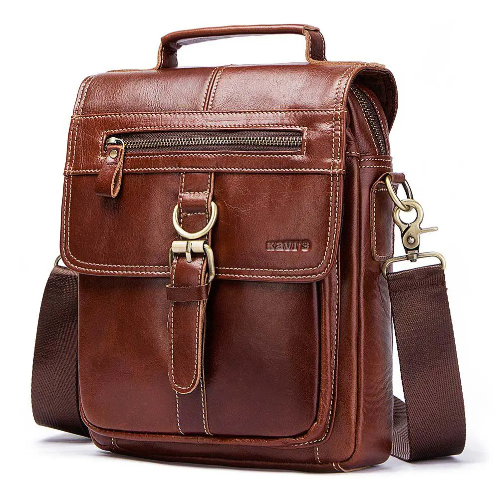 KAVI/'S® 100/% Cowhide Genuine Leather Original Messenger Bag Men Shoulder