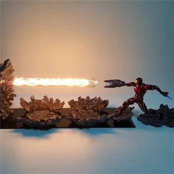 

Avengers Endgame Iron Man Action Figure Laser Cannon LED Table Lamp Avengers Lampara Iron Man Figura Children Toys
