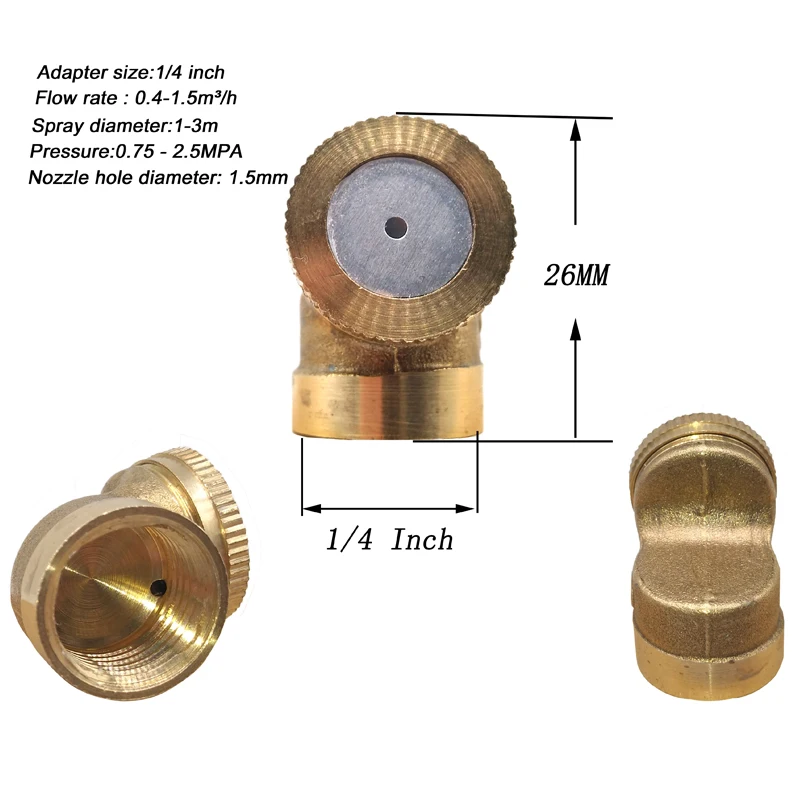 F088 Micro Mist Brass Nozzles One Hole Water Spray Nozzle Garden