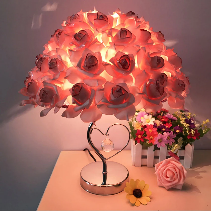 Modern wedding decoration table lamp marriage bedroom bedside Crystal