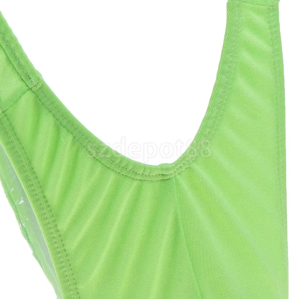 Men Sexy Fluorescent Green Mankini Thong Underwear Swimwear Borat Bikini