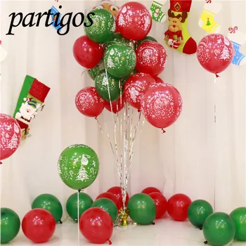 

10pcs/lot 10 inch Merry Christmas printed latex balloons Christmas Tree mylar Balloon Christmas Day Decoration Party Supplies