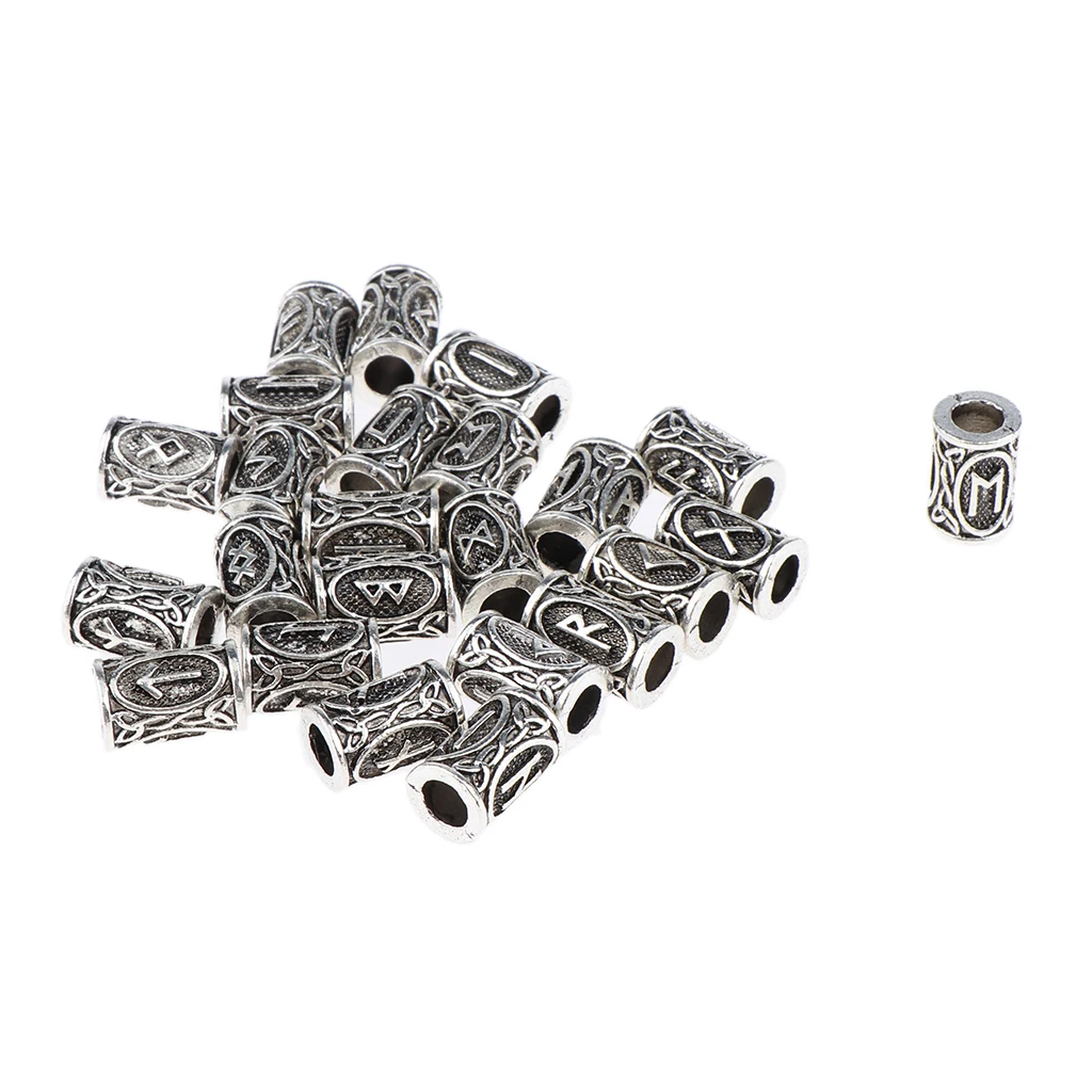 24 Pcs Hair Beads Silver Black Fashion Hair Accessories for Women Men Braiding Bracelet Necklace DIY