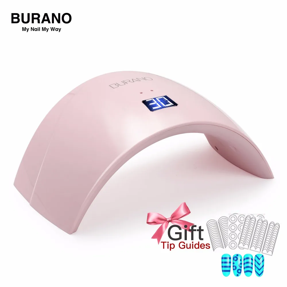 BURANO Новый 36 Вт UV Светодиодная лампа для сушки ногтей всех типов геля 15