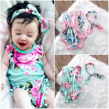 

Newborn Baby Girls Floral Romper