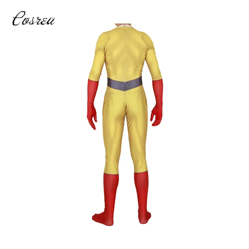 Мужской костюм Game One Punch Сайтама Furukawa Makoto полный на молнии боди костюмы Zentai