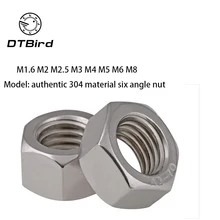 50 шт./лот M1.6, M2, M2.5, M3, M4, M5, M6 DIN934 18-8 Нержавеющая сталь A2 микро шестигранные гайки, метрический Болт Винт Кепки DT2