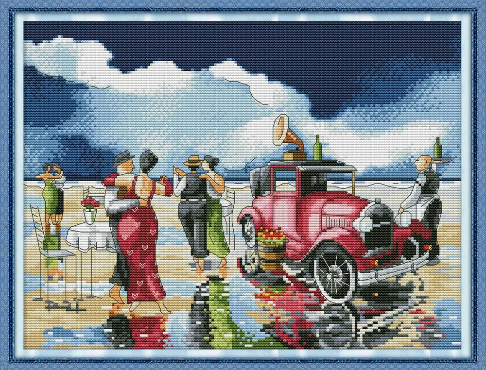 

Beach Ball DMC Counted Chinese Cross Stitch Kits Printed Cross-Stitch Set Embroidery Needlework