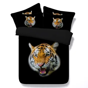 

Tiger head print Bedding sets 3D bed cover bed in a bag sheet duvet cover linen California King Queen size double full twin 4PCS