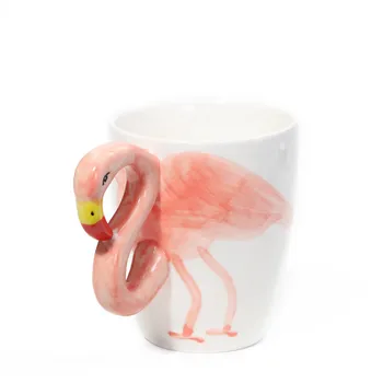 

Creative Design Handle Cup Super Cute Ins Style Mug Cute Flamingo Cup Milk Coffee Ceramic Cup Send Goddess Gift Box