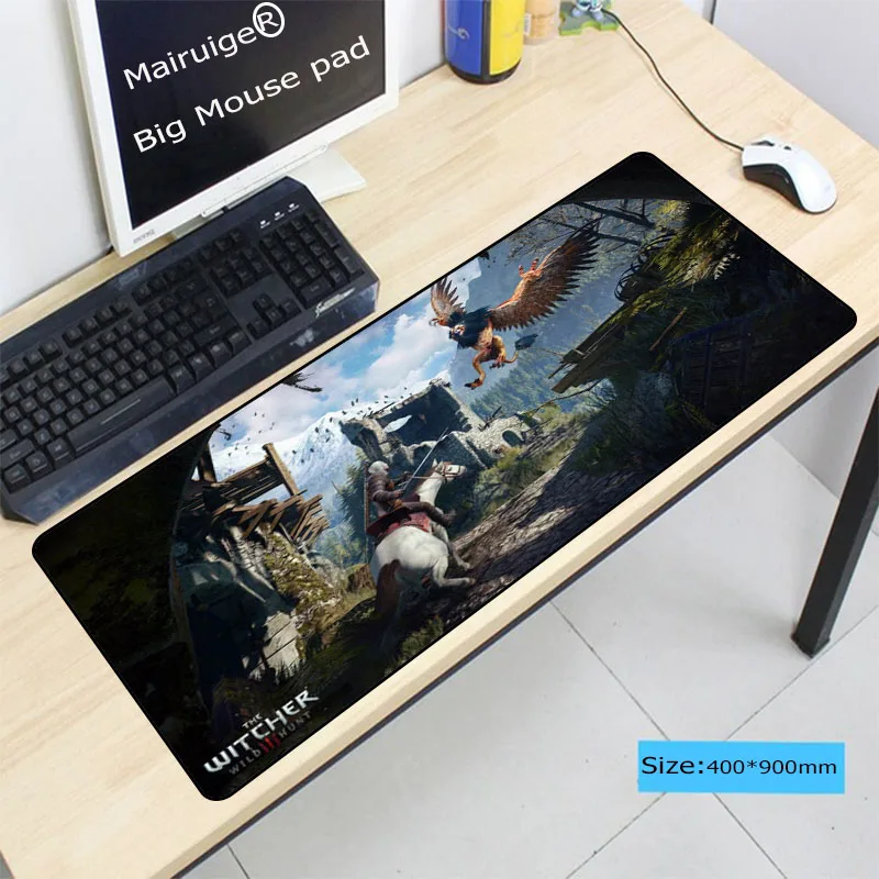 

Mairuige 900*400*3MM Witcher 3 Wild Hunt Large mouse pad Natural Rubber PC Computer Gaming mousepad Desk Mat for LOL DOTA CSGO