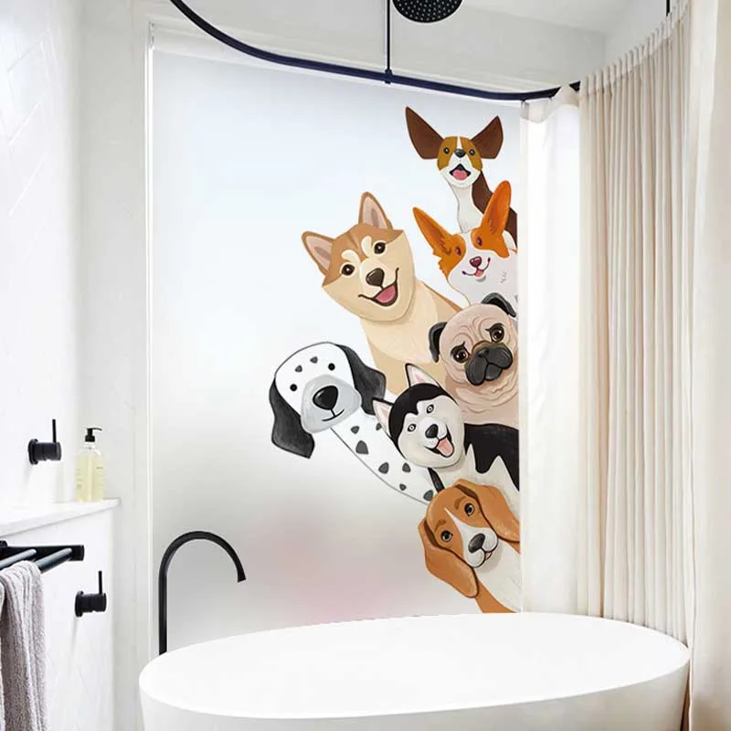 Стикер из матового стекла Dog World светонепроницаемая стеклянная пленка для ванной