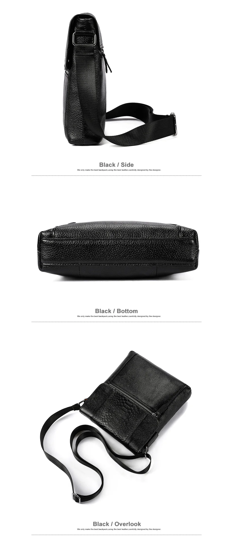 4-messenger bag men leather crossbody bag
