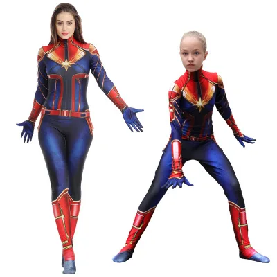

Kids Carol Danvers costume Girls Superhero Carol Danvers cosplay costume Adult woman Surprise Carol Danvers captain costume