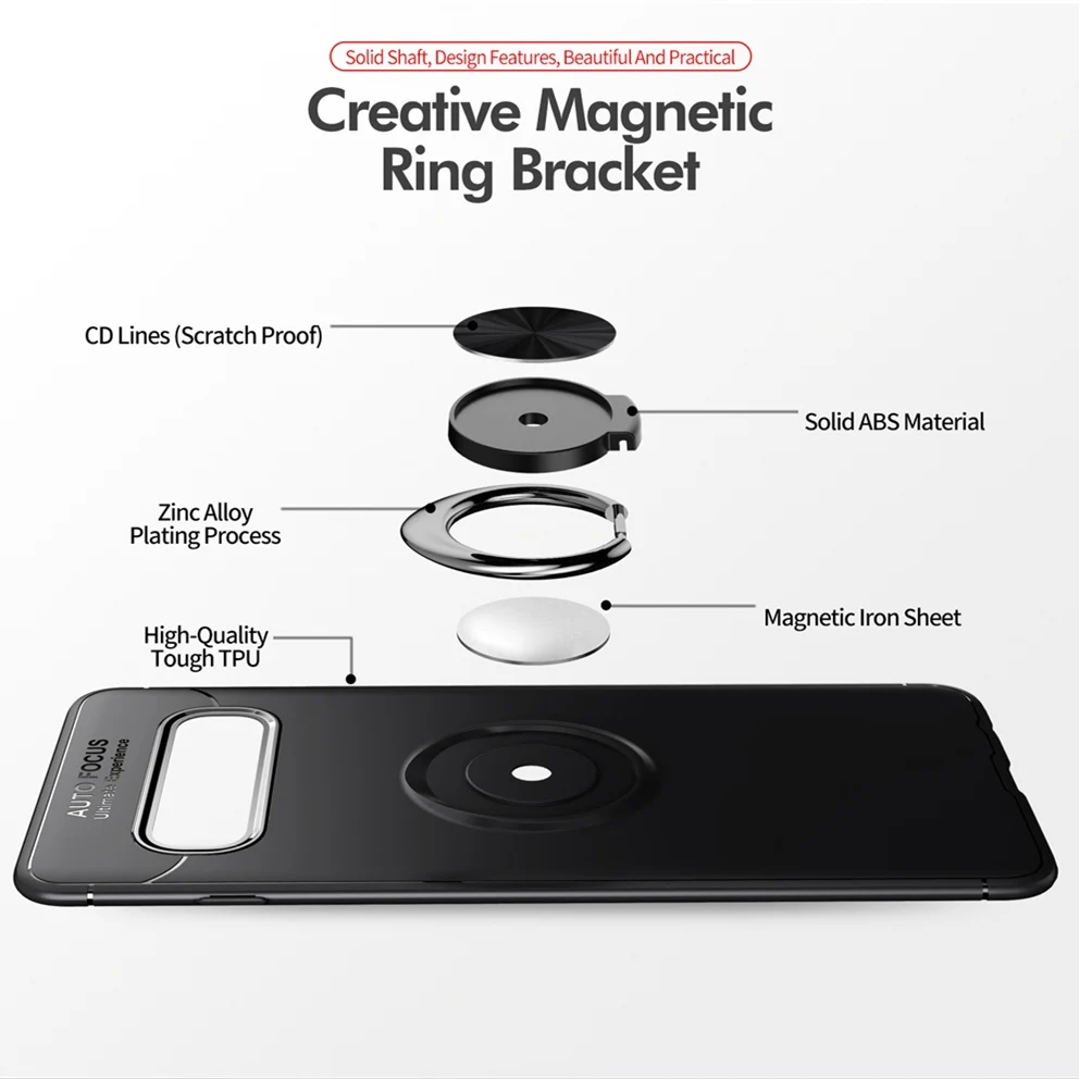 Чехол для samsung Galaxy S10 5G Version, металлический держатель с кольцом на палец, мягкий силиконовый чехол из ТПУ для S10 Note10 plus S10e S9 S8 Note 9