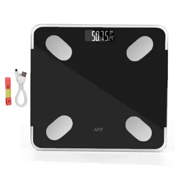 

USB Chargeable Intelligent Bluetooth Body Fat Scale Digital Smart Weight Scales Use with Smartphone APP