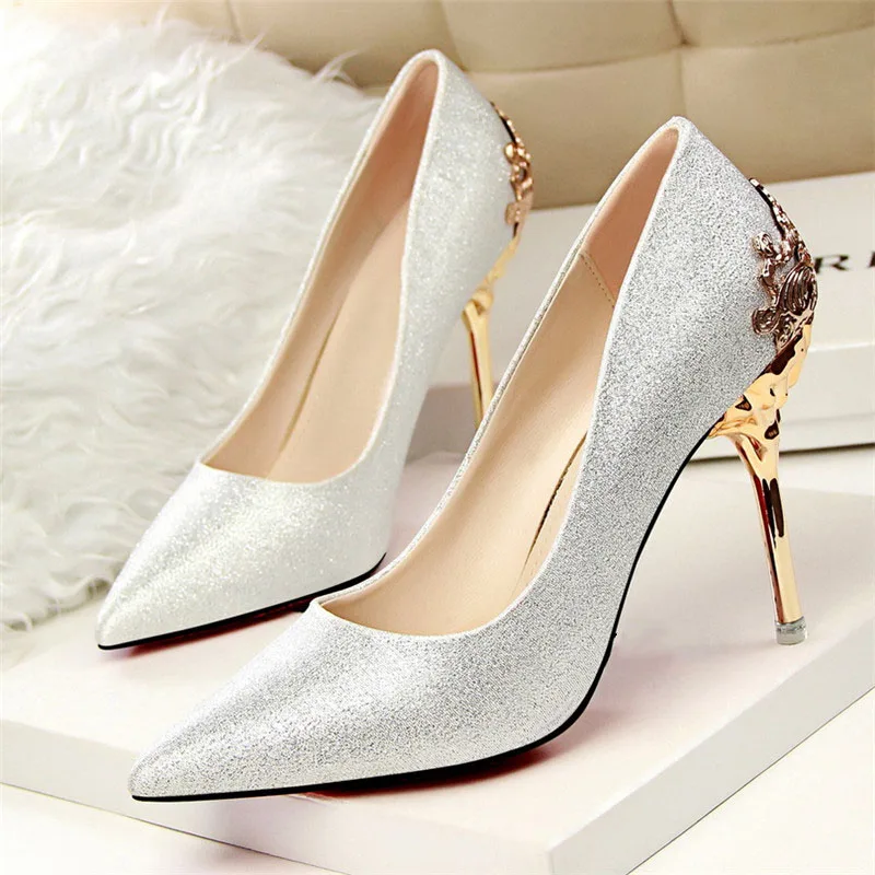 red silver high heels  (15)