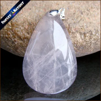 

Real Natural Rose Pink Quartz Crystal Gem Stone Beads Pendant Necklace For Women's Jewelry Making Healing Minerals PS650