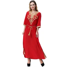 Kaftan Marocaine мусульманское платье абайя для женщин, Саудовская Аравия, мусульманская одежда, полиэстер, Турецкая jilbaw Femme Musulmane