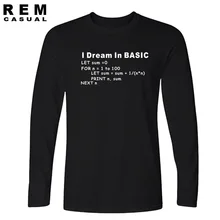 New Style Basic Programming Language Computer T-shirt Retro Video Game Funny Long sleeve T Shirt Men Casual Top Tees