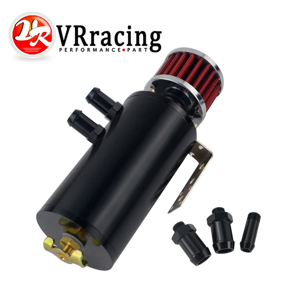 

Universal 0.3L Brushed Baffled Oil Catch Tank Can with Breather Filter Aluminum Round Can Oil Catch Can For Honda Acura Nissan