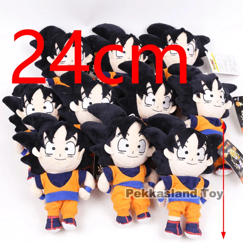 Аниме Dragon Ball Z плюшевые игрушки героев мультфильма "Жемчуг дракона" Сон Гоку плюшевый брелок-подвеска мягкие куклы для детей Подарки 10 шт./партия - Color: Black Goku A