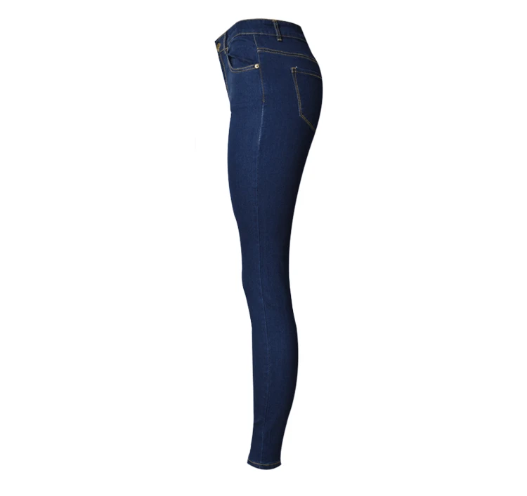 Рваные джинсы Горячая Мода растягивающийся высокой талией джинсы до колена отверстие тонкий тощий полной длины синего джинсового цвета Цвет пикантные Для женщин джинсы Femme