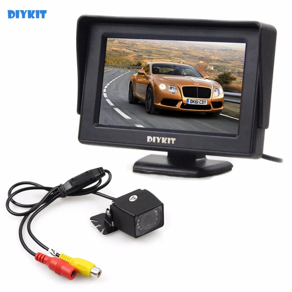 

DIYKIT Waterproof IR Night Vision HD Rear View Car Camera + 4.3 Inch Color TFT LCD Car Monitor Parking Assistance System