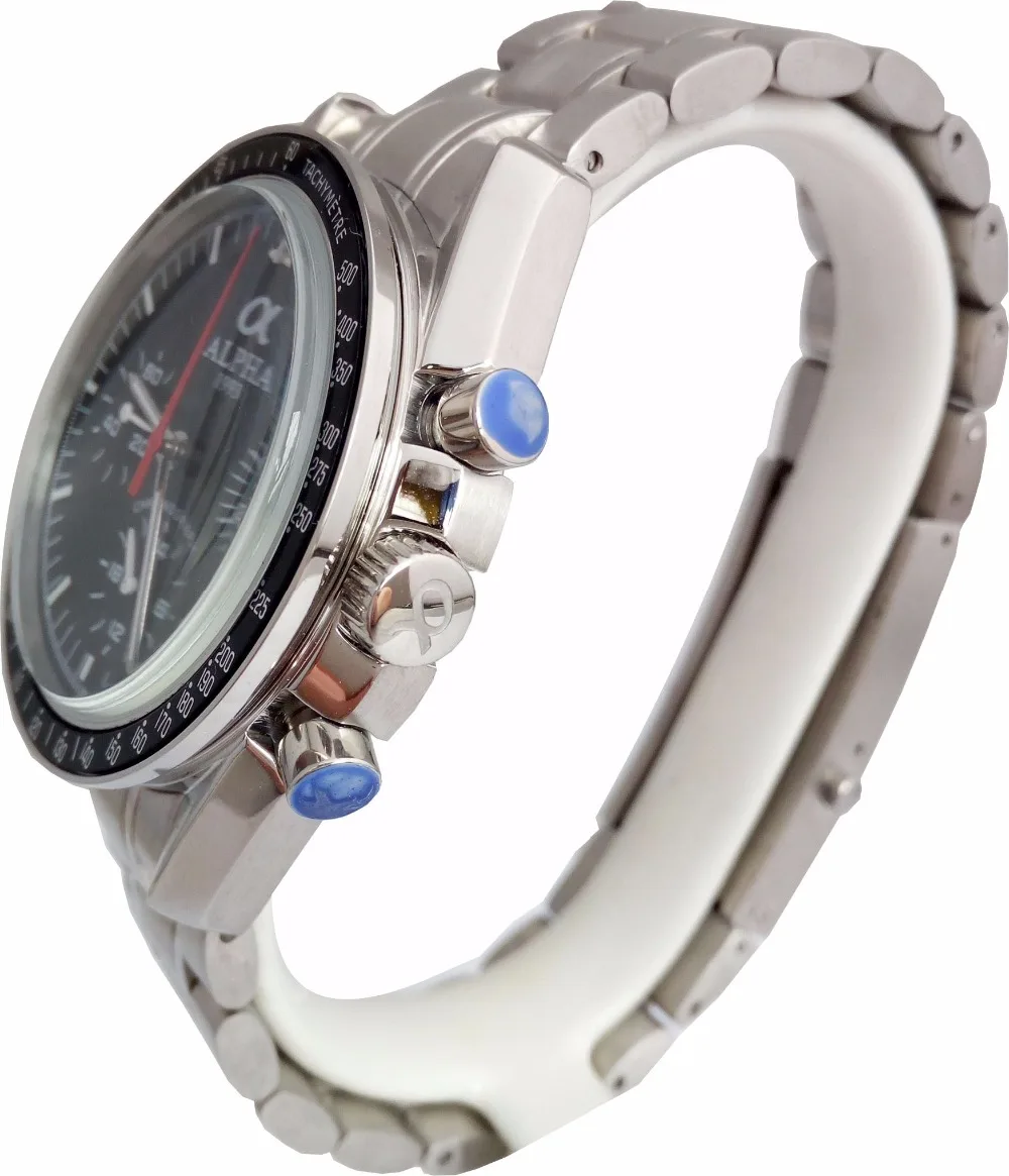 steel band seagull movement mechanical chronograph watch