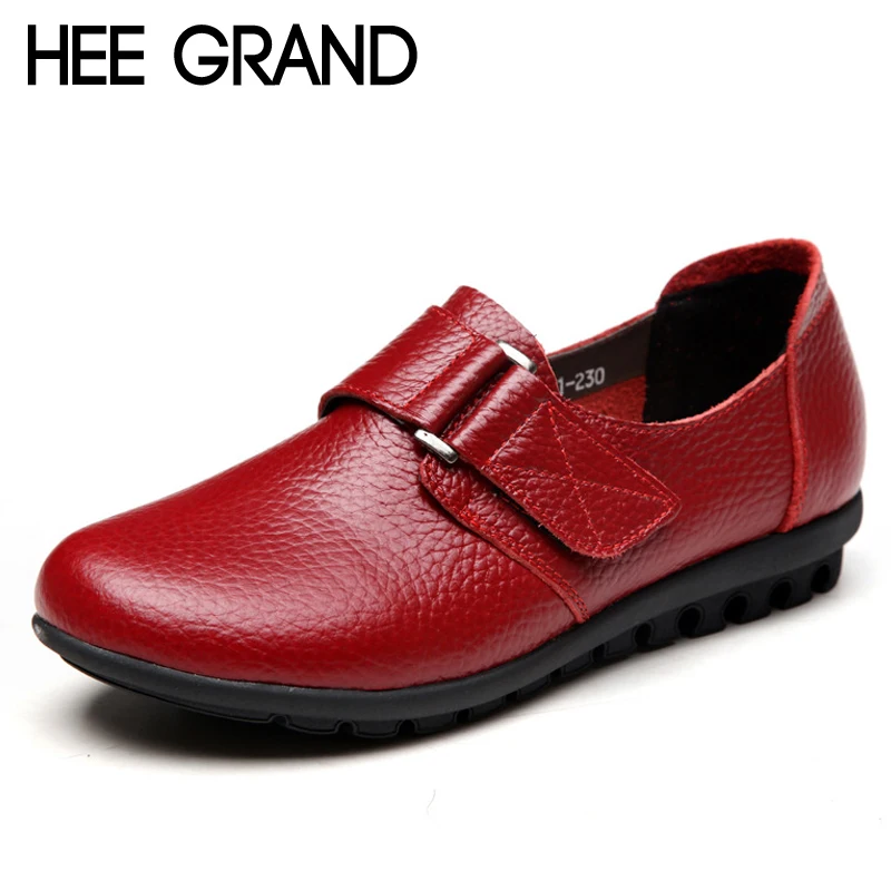 

HEE GRAND Genuine Leather Loafers Slip On Creepers 2017 Casual Platform Shoes Woman Flats Autumn Winter Moccasin XWD4584