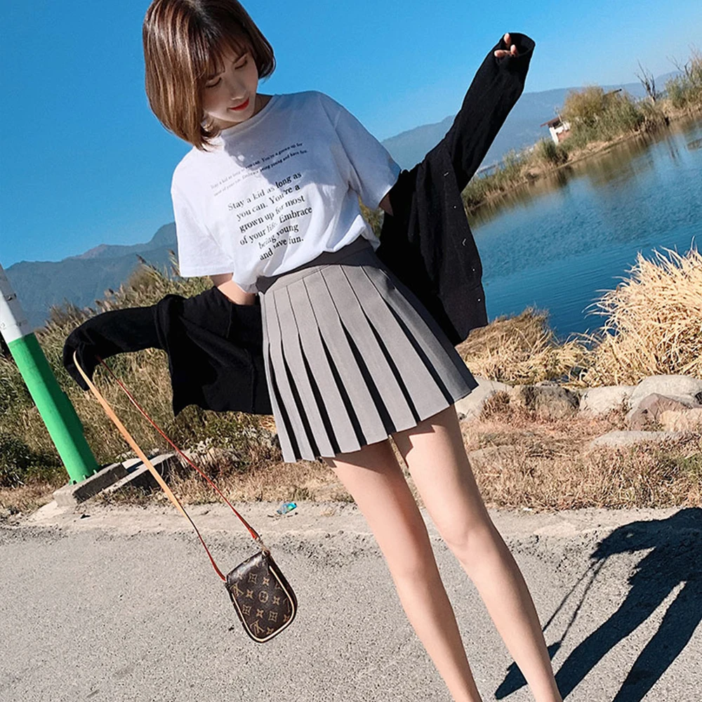 XS-3XL Kawaii Женская юбка Harajuku дикая короткая юбка женская мода лето Высокая талия плиссированная юбка ветер Косплей розовая белая юбка