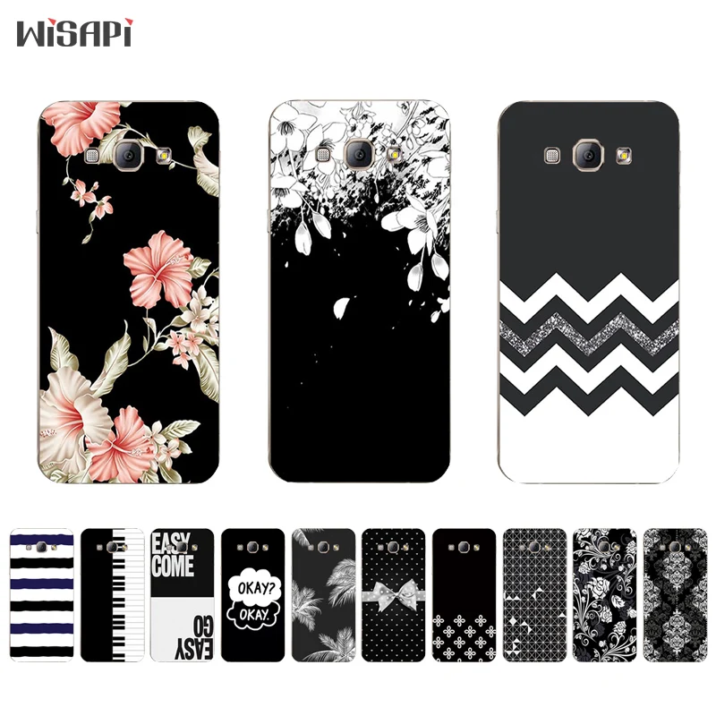 

for Samsung Galaxy A7 2015 TPU Phone Case for A3 A5 A8 2015 Shell Transparent for A300 A500 A700 A800 Cover Black & White