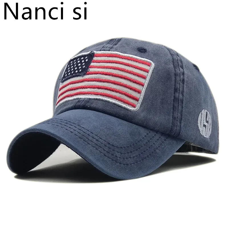 

Nanci si USA Flag Washed Baseball Cap Embroidery Cotton Snapback Caps Casquette Hats Fitted Casual Gorras Dad Hats For Men Women