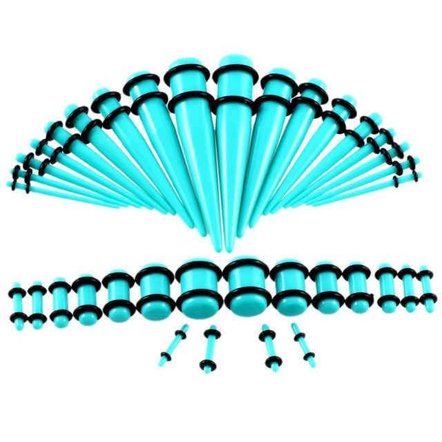 Acrylic Ear Gauge Taper and Plug Stretching Kits Mixed Color Ear Flesh Tunnel Expansion Body Piercing Jewelry 14G-00G