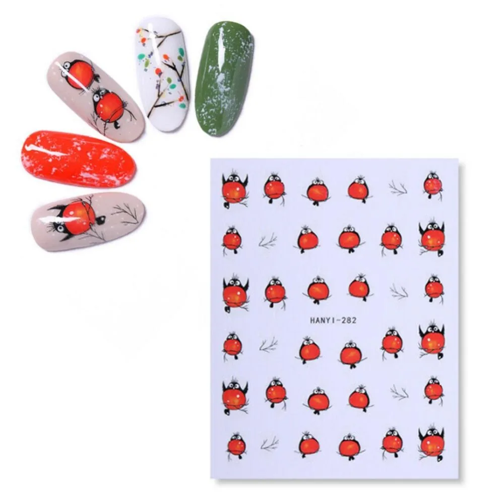 Наклейки на ногти Мультяшные наклейки для ногтей переводные наклейки с водой Декоративные наклейки для маникюра летучая Птица Дизайн ногтей