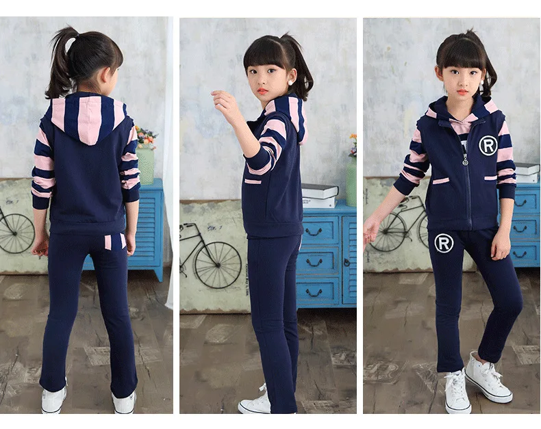 Boys 6-14 Years Sports 3 PCS Set(R Vest+ Pullover Hoodies+ Long Pant) Fashion Soft Cotton Spring Autumn Suits Big Boys Sets