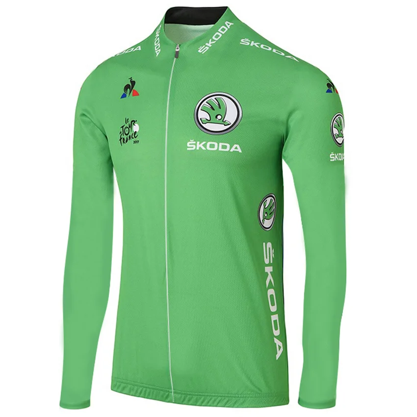 Tour de Francia 2017 hombres manga larga Ciclismo Jersey fino antiuv MTB Carretera Ciclismo ropa bicicleta lleva chaquetas Maillot Ciclismo