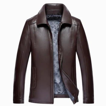 

High Quality Turn Down Collar Mens Leather Jackets And Coats