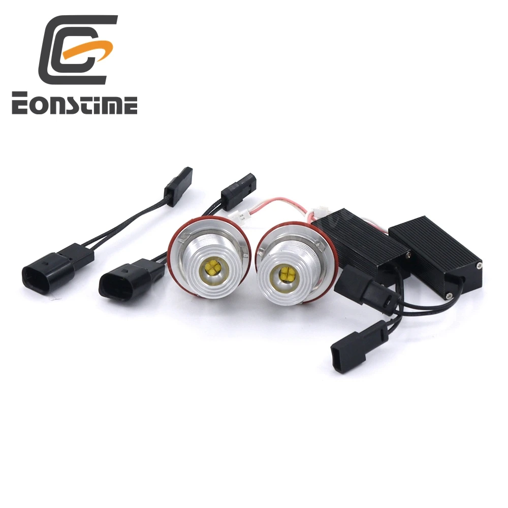 2x 4LED 40W Headlight Angel Eye Halo Light Side Maker Error Free For BMW E39 E60
