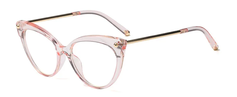 SHAUNA TR90 Temple Tip Retro Women Cat Eye Glasses Frame Fashion Mix Colors Eyeglasses Frame - Frame Color: Pink