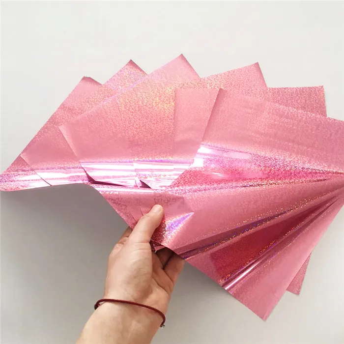 Myfoils 50 листов A4 розовый цвет горячего тиснения фольги для тонера реативные для этикеток/свадебных пригласительных карточек/визиток - Цвет: Holographic pink