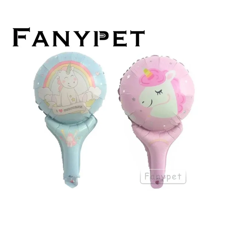 50Piecs Unicorn Hand Stick Balloon Birthday Party Decorations Kids Inflatable Clappers Toys Supplies | Дом и сад