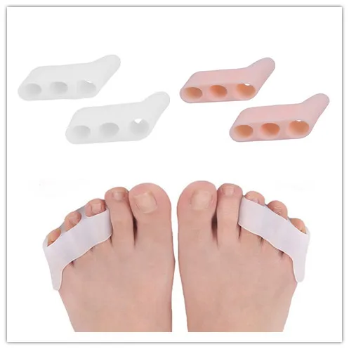 1Pair Silicone Gel Bunion Splint Toe Corrector Toe Separator Spreader Overlapping Spreader Protection Foot Care Massager