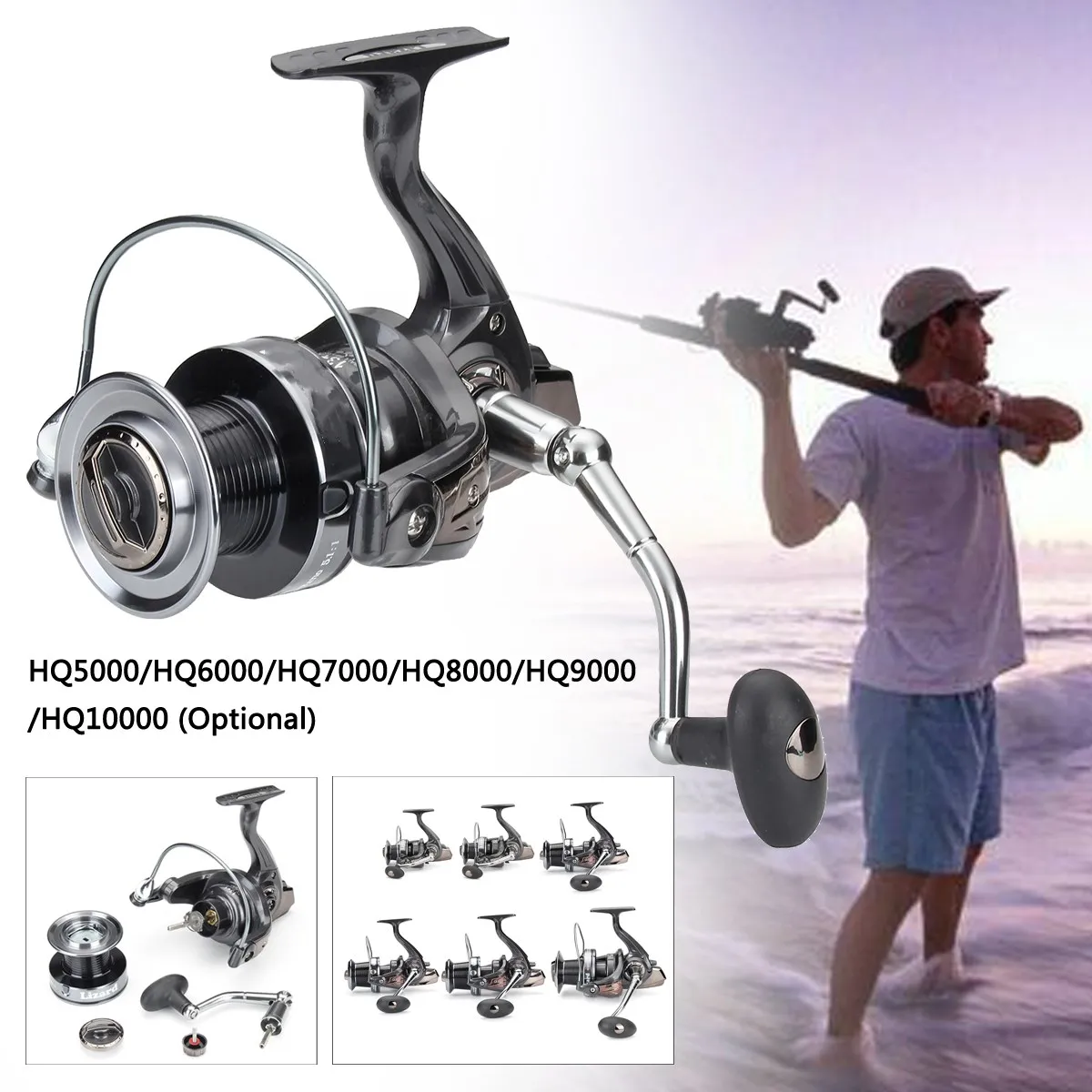 Spinning Reel Fishing Metal Spinning Reel Long Casting 13+1BB Saltwater