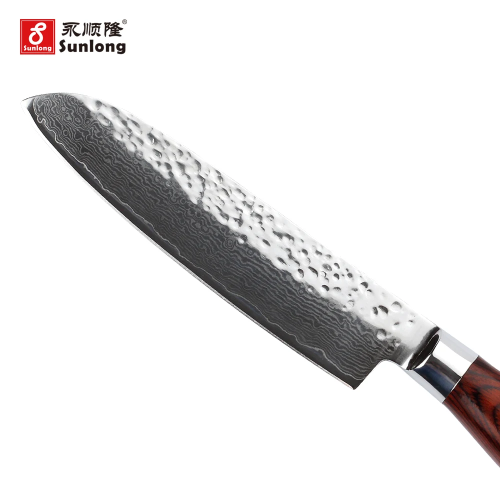 Sunlong 5 дюймовый острый нож Santoku инструменты из дамасской стали японский для knife vg10