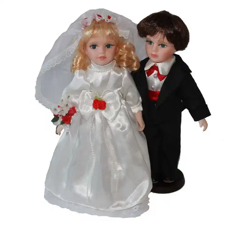 bride and groom porcelain dolls